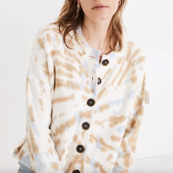 NWT! MADEWELL Tie-Dye Broadway Cardigan Sweater Size XXS - Picture 2 of 9